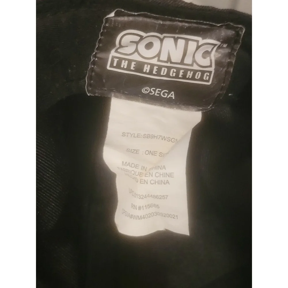 Sonic The Hedgehog Snapback Hat Multicolor One Size Embroidered‎ 6 Panel SEGA